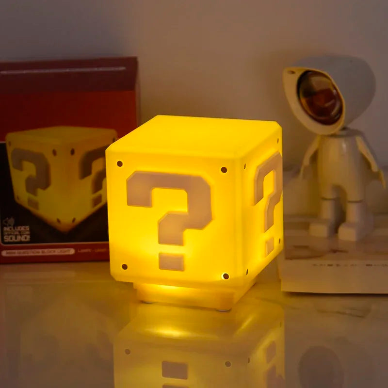 3D Night Lights Colorful Pac Man Super Mario Figure Pixel Toy Led Question Mark Light Game Icon Atmosphere Lamp Gifts