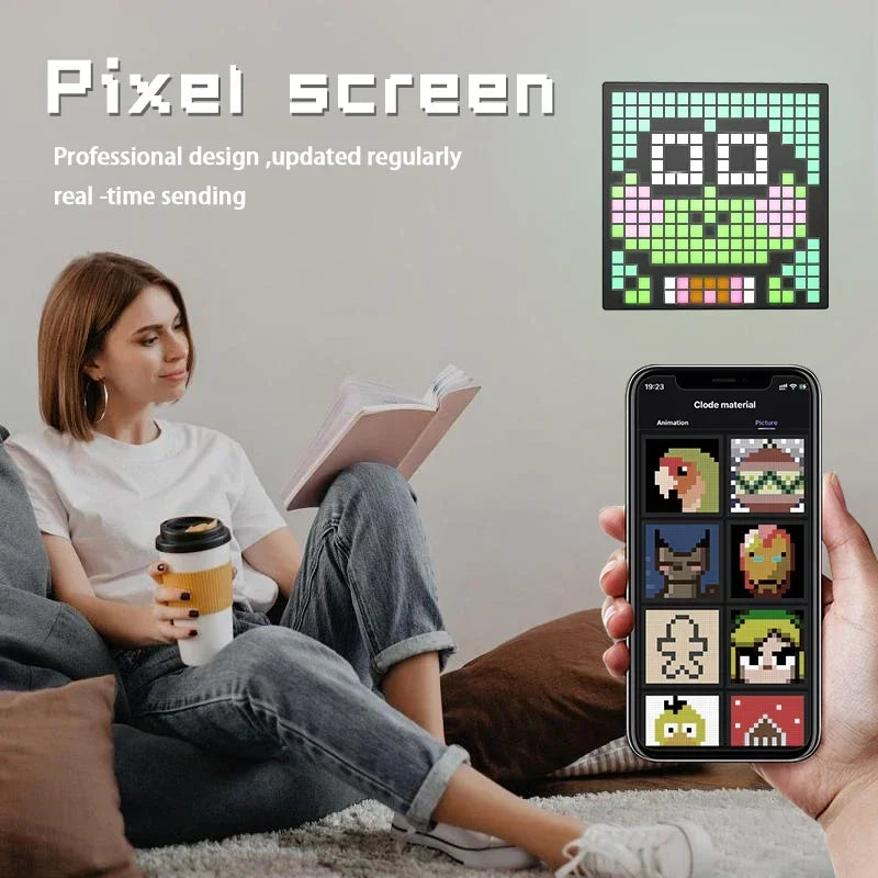 Smart LED Pixel Display Nightlight APP Control Programmable Screen DIY Text Animation Photo Frame Pixel Art Home Decor Game Room